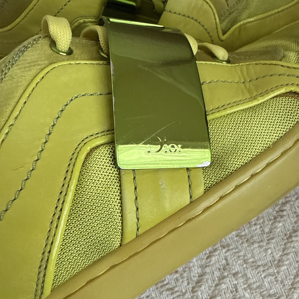 Dior B-Dee Cloth Trainers Yellow Green Size 36 - Picture 6 of 11